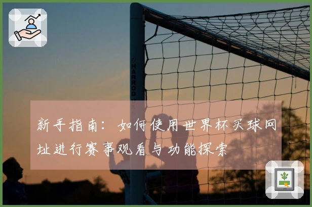 新手指南：如何使用世界杯买球网址进行赛事观看与功能探索